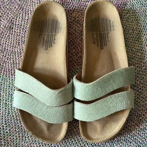 Charlotte Stone Mint Green Slide Sandals Size 40/ US 9.5